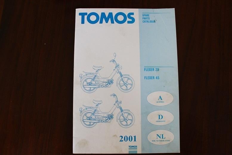 TOMOS Flexer 25 45 2001 parts catalogue onderdelen boek, Fietsen en Brommers, Handleidingen en Instructieboekjes, Ophalen of Verzenden
