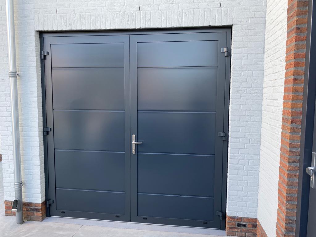 Openslaande garagedeuren buitendeuren gëisoleerd montage, Ophalen of Verzenden, Zo goed als nieuw, Glas