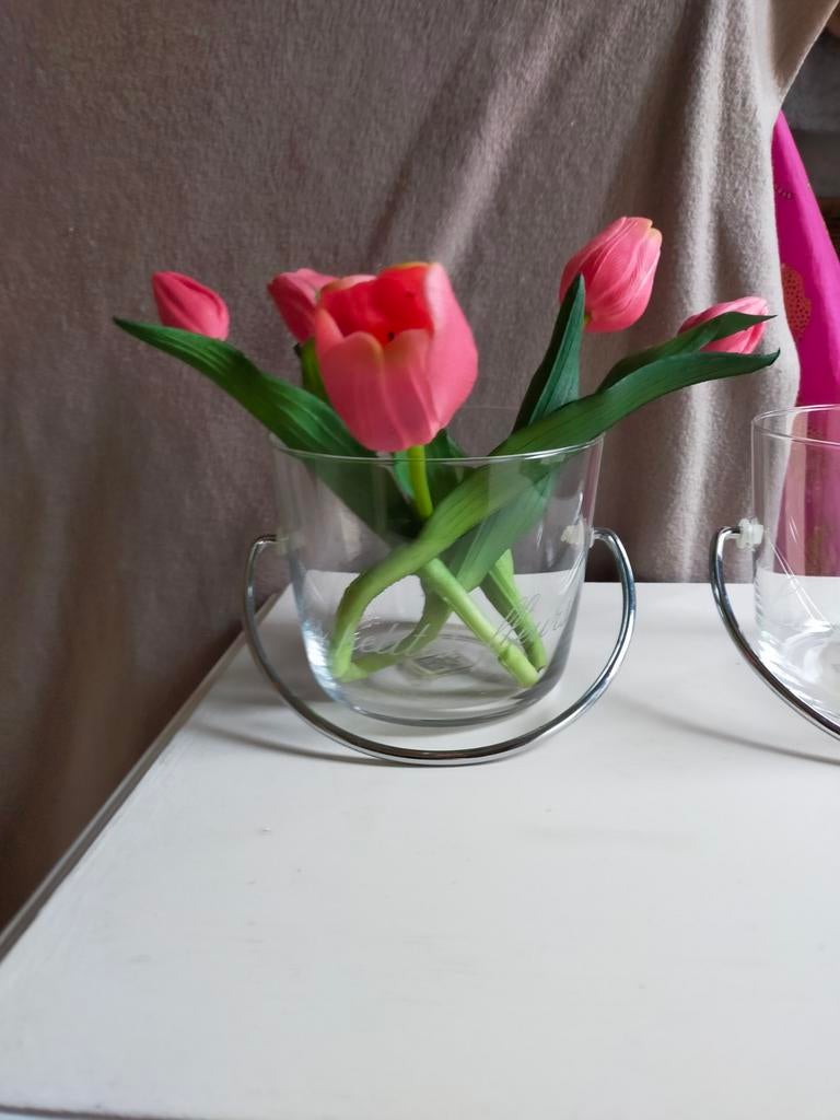 Riviera Maison les petit Fleur vaasjes emmertjes windlichten, Ophalen, Overige kleuren, Minder dan 50 cm, Glas
