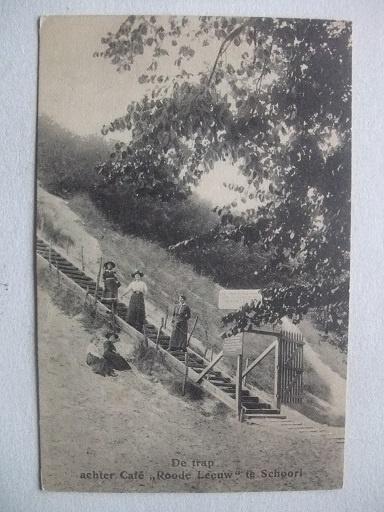 P159 Schoorl - Trap achter De Roode Leeuw - 1918, Verzenden, Voor 1920, Gelopen, Noord-Holland