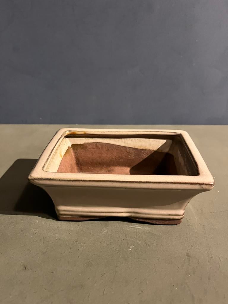 Beige bonsai potje, Tuin en Terras, Bloempotten, Rond, Binnen, Ophalen of Verzenden, Zo goed als nieuw