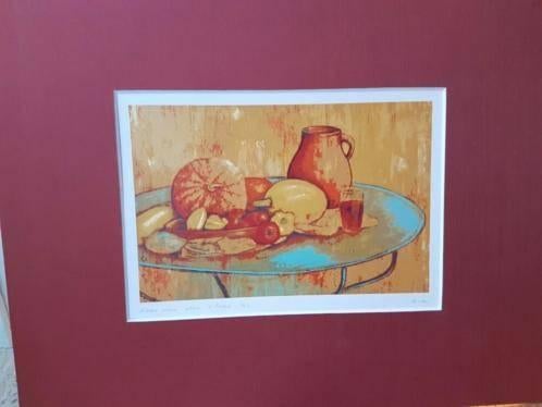 litho Kees van der Vlies 1992 stilleven epreuve d'artiste, Antiek en Kunst, Ophalen