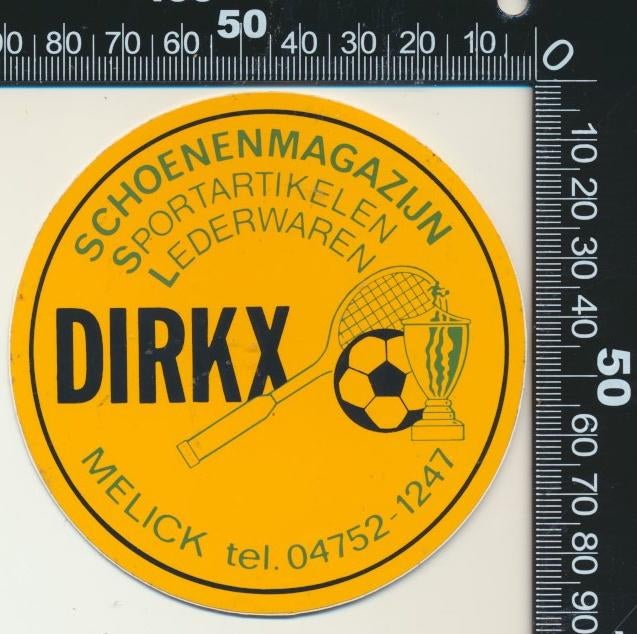 Sticker: Dirkx Schoenenmagazijn - Melick, Ophalen of Verzenden, Zo goed als nieuw, Bedrijf of Vereniging