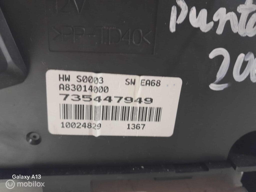 Bedieningspaneel kachel Fiat Punto 735447949, Auto-onderdelen, Gebruikt, Ophalen of Verzenden