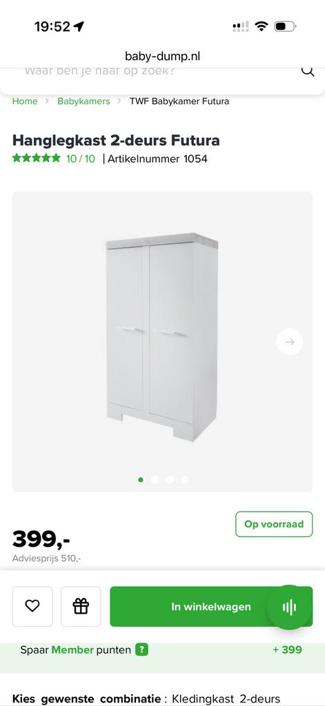 Witte kledingkast futura met deuren en planken, Overige materialen, 100 tot 150 cm, Ophalen of Verzenden, Zo goed als nieuw