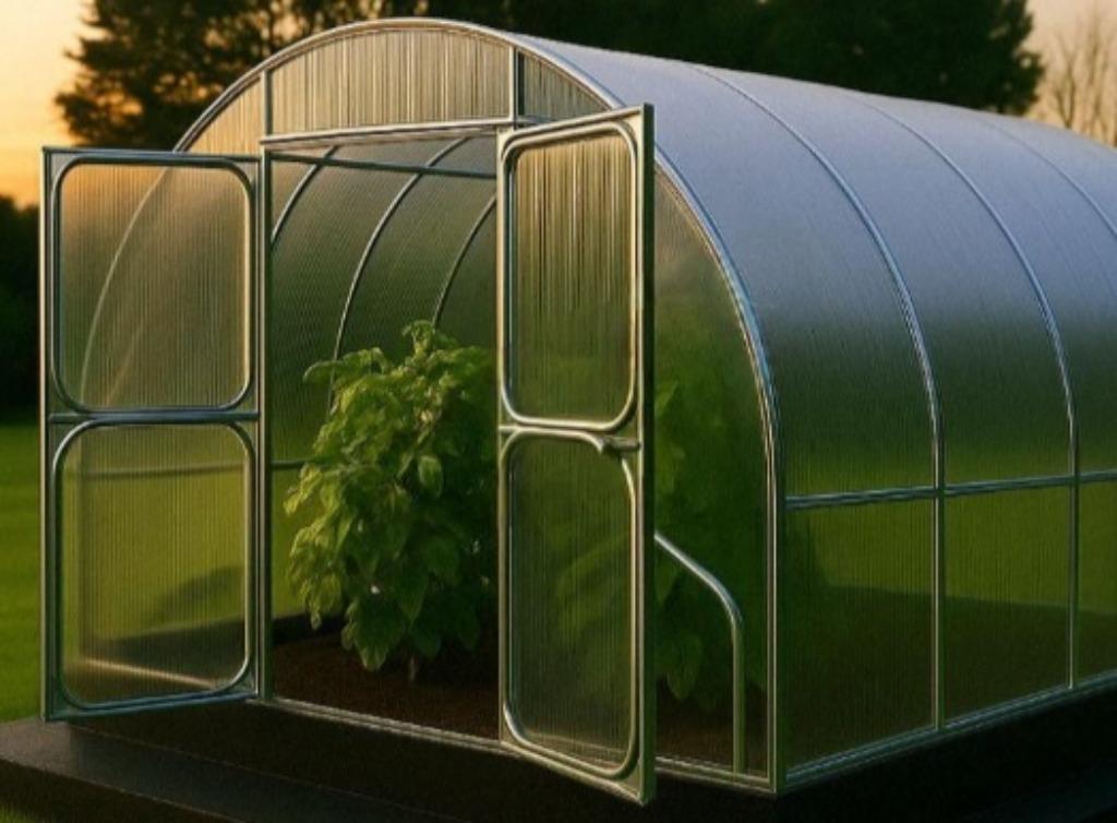 Kweekkas, Tunnelkas, PROFI ZEUS 4x4m-6 mm polycarbonaat, Staal, Polycarbonaat, Verzenden, Kweekkas