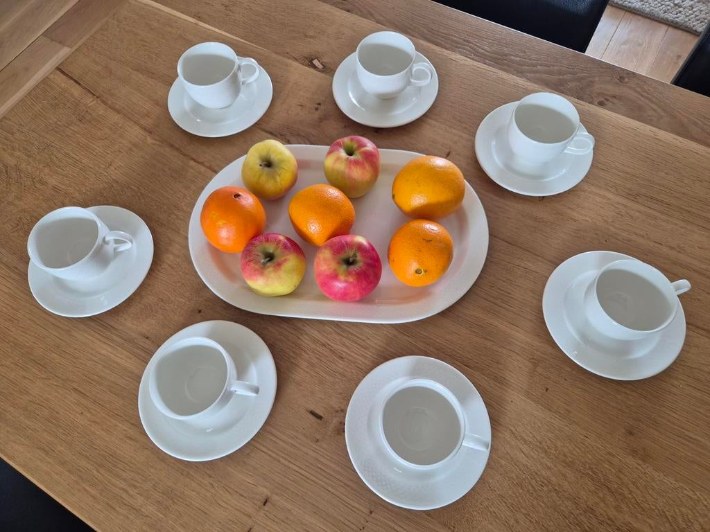 7 kop en schotels Villeroy & Boch: Tipo weiss, Ophalen of Verzenden, Porselein, Overige stijlen, Kop(pen) en/of Schotel(s)