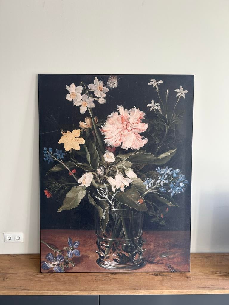 Bloemenschilderij 110x143 cm, Ophalen of Verzenden