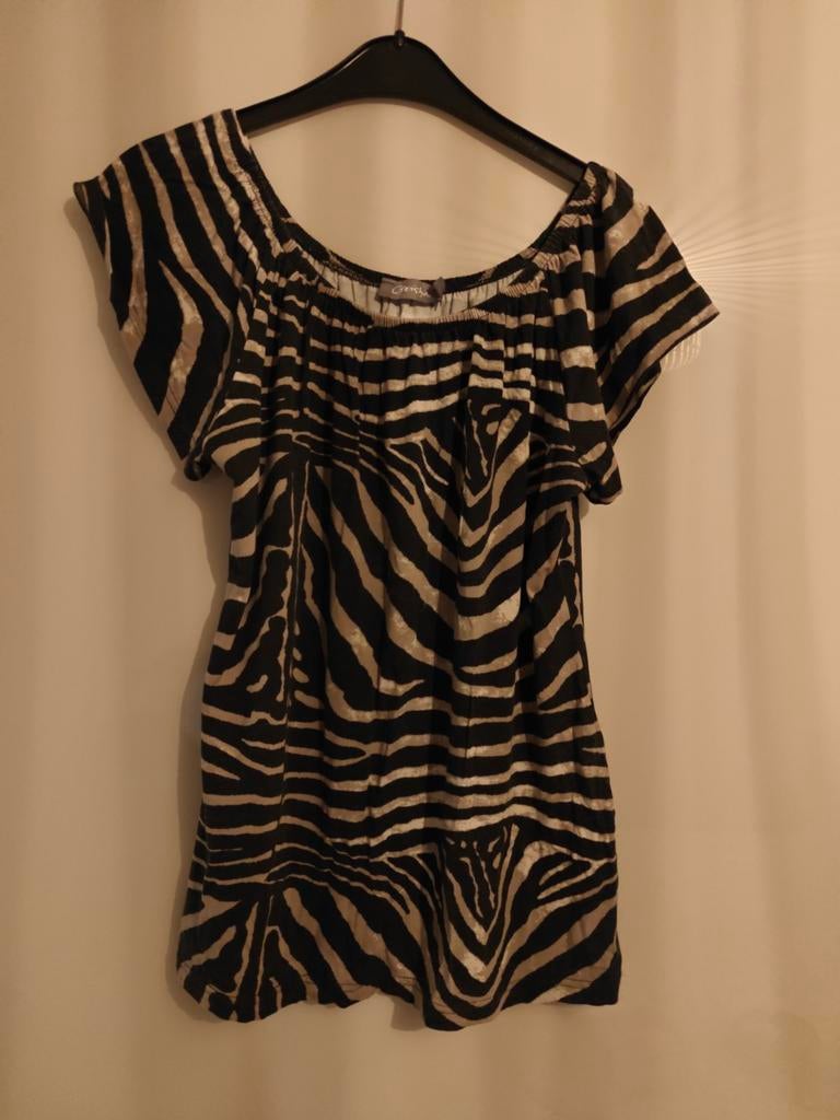 Geisha Top met Zebraprint - Maat XL, Kleding | Dames, Geisha, Zwart, Maat 46/48 (XL) of groter, Ophalen of Verzenden