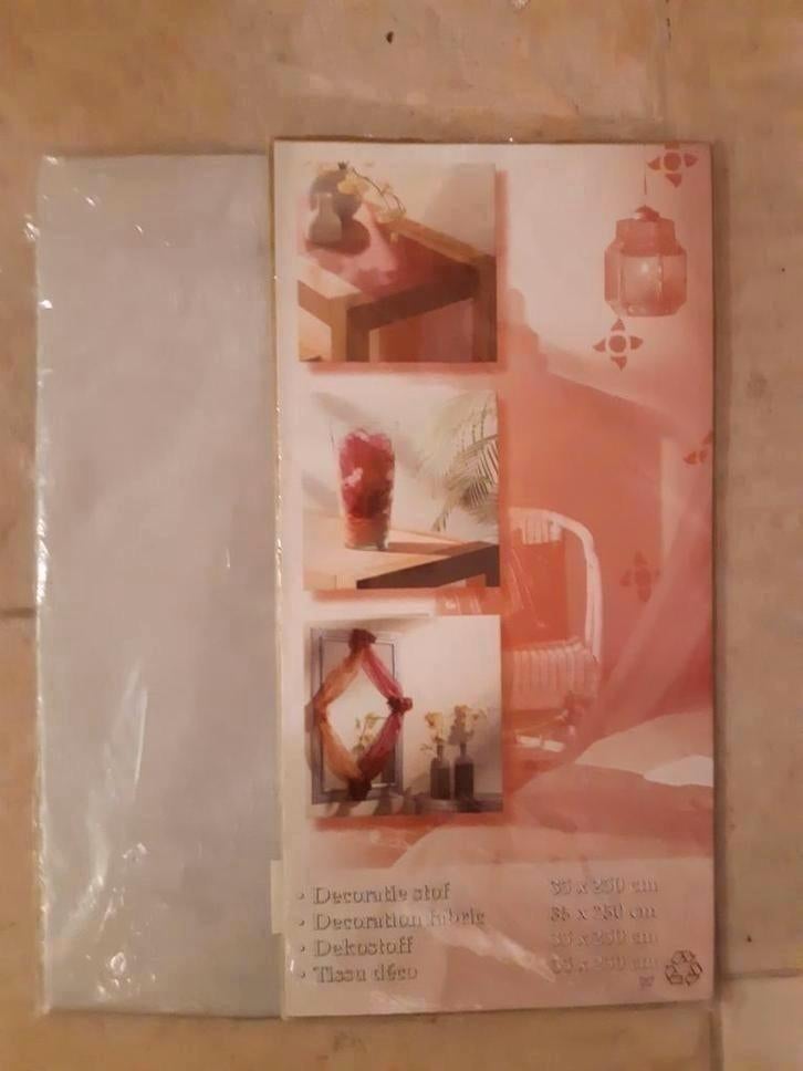 Mooie nieuwe zilvergrijze decoratie stof 35x250, Ophalen of Verzenden, Nieuw