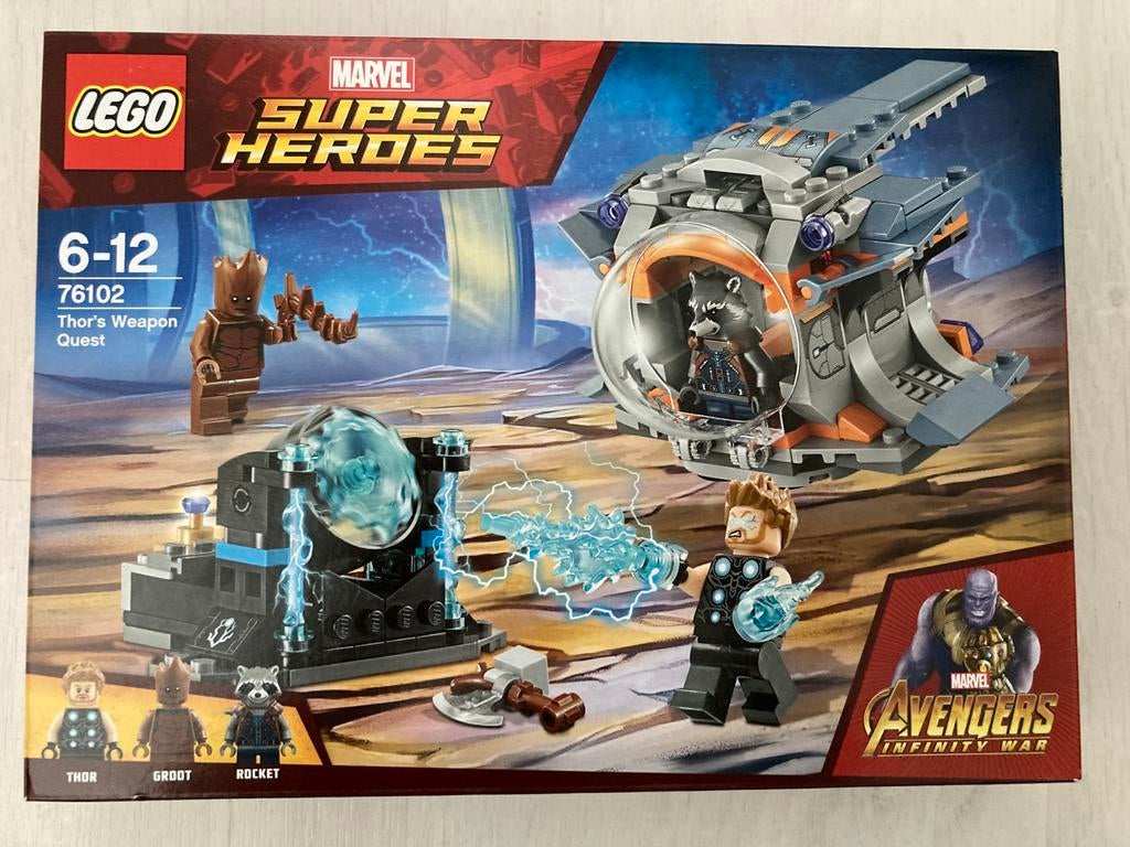Te koop: Lego Marvel set 76102 Thor’s Weapon Quest, Ophalen of Verzenden, Nieuw, Complete set, Lego