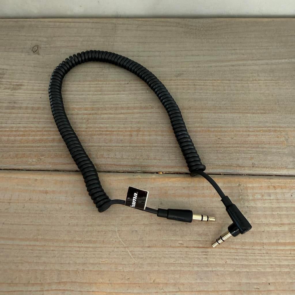 HAMA AUX 3,5 mm audiokabel audio kabel spiraalsnoer, Ophalen of Verzenden, Zo goed als nieuw