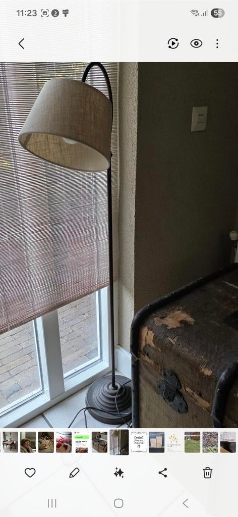 Staande schemerlamp, Huis en Inrichting, Lampen | Vloerlampen, Ophalen, Zo goed als nieuw, 150 tot 200 cm