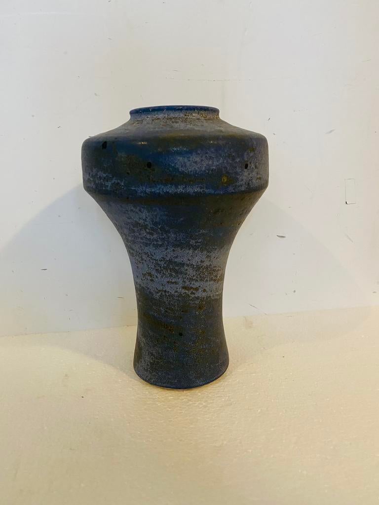Lore Ciro keramiek sier-vaas , jaren 70, Huis en Inrichting, Woonaccessoires | Vazen, Gebruikt, Blauw, Minder dan 50 cm, Aardewerk of Porselein