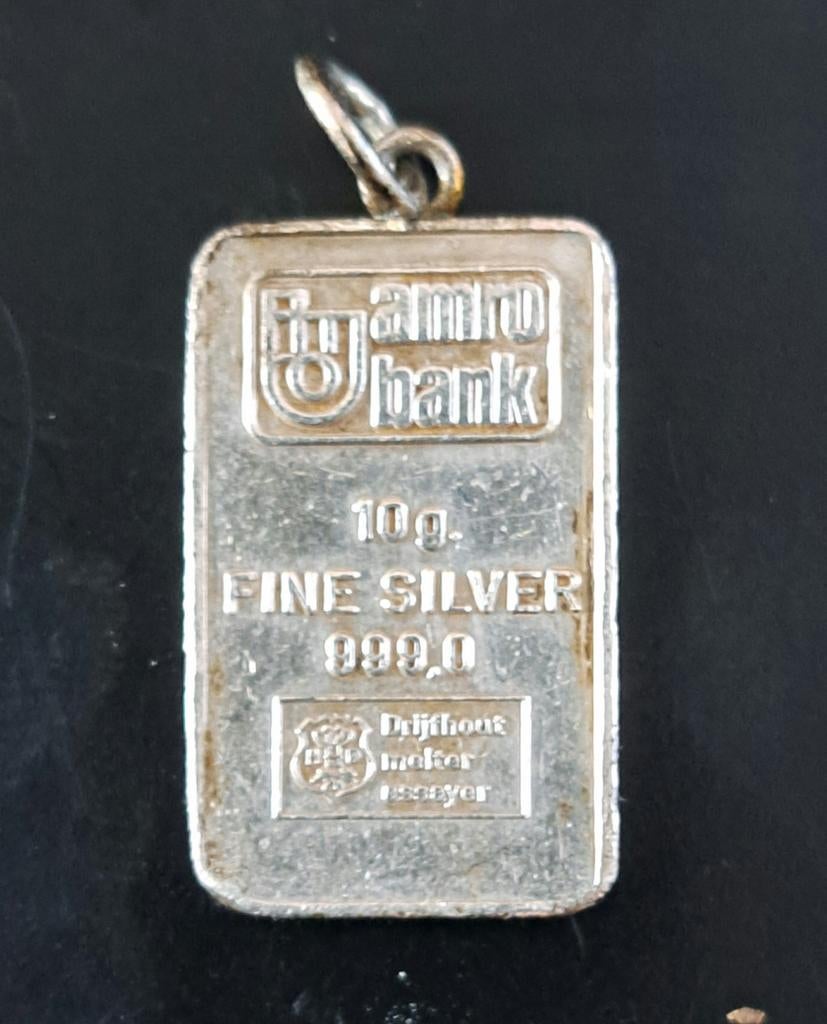 Amro bank 10 gram zilveren baartje, Postzegels en Munten, Edelmetalen en Baren, Ophalen, Zilver