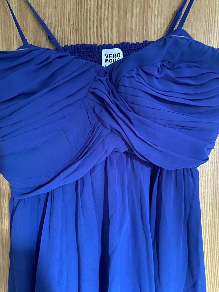 Diepblauwe Vero Moda jurk - Maat S, Ophalen, Blauw, Zo goed als nieuw, Maat 36 (S)