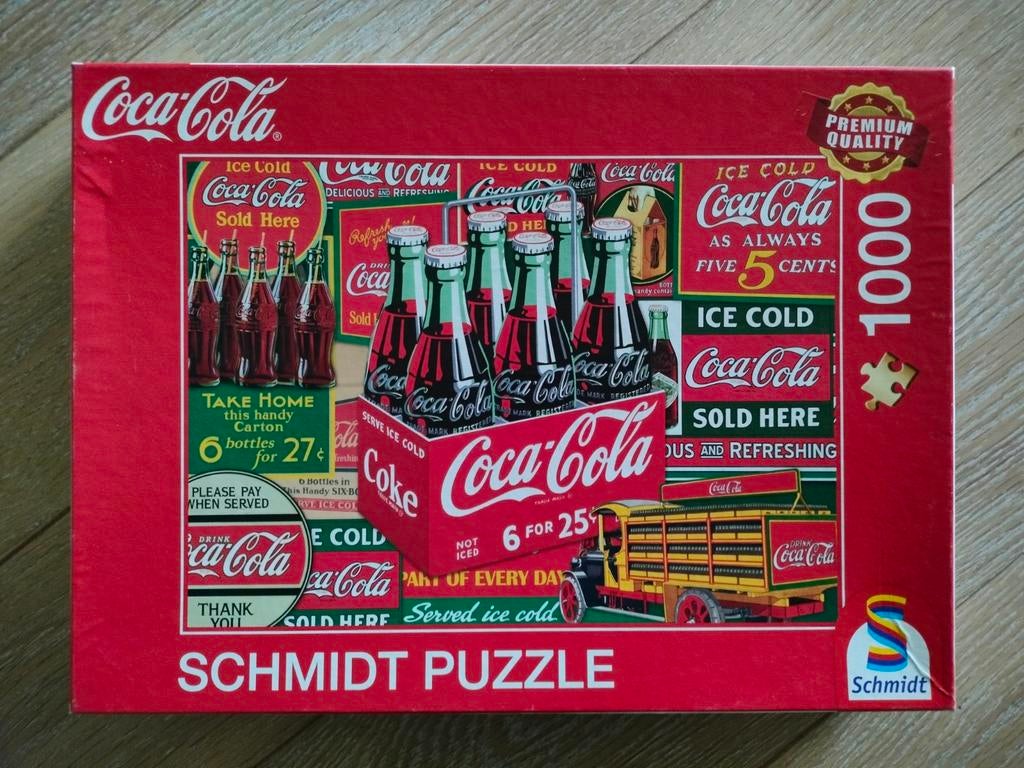 Schmidt Coca-Cola Puzzel 1000 Stukjes, Hobby en Vrije tijd, Denksport en Puzzels, Ophalen of Verzenden, 500 t/m 1500 stukjes, Zo goed als nieuw