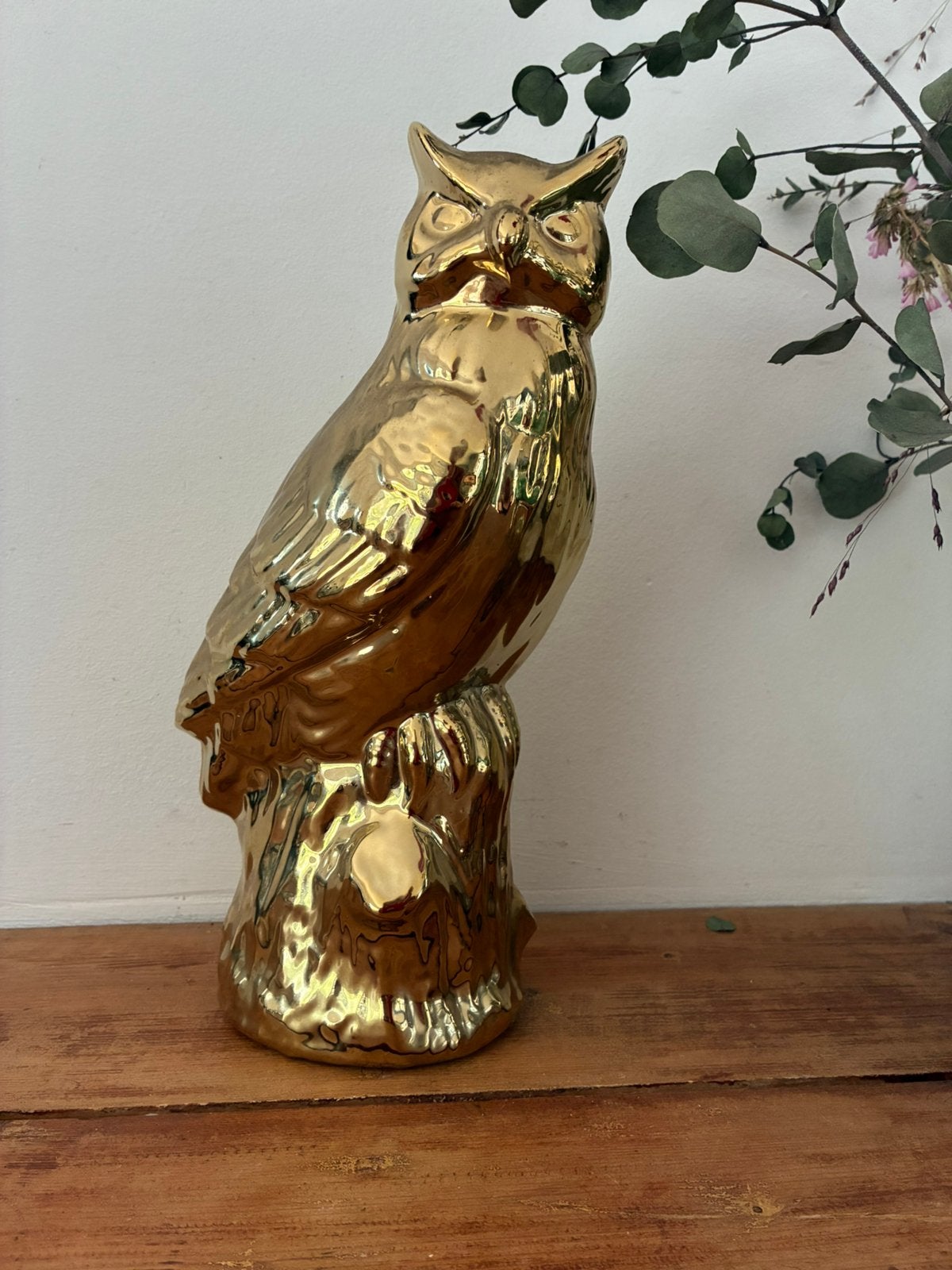 Polls Potten gouden uil 2007 spaarpot keramiek, Ophalen of Verzenden, Zo goed als nieuw, Steen, Aardewerk of Keramiek, Dier
