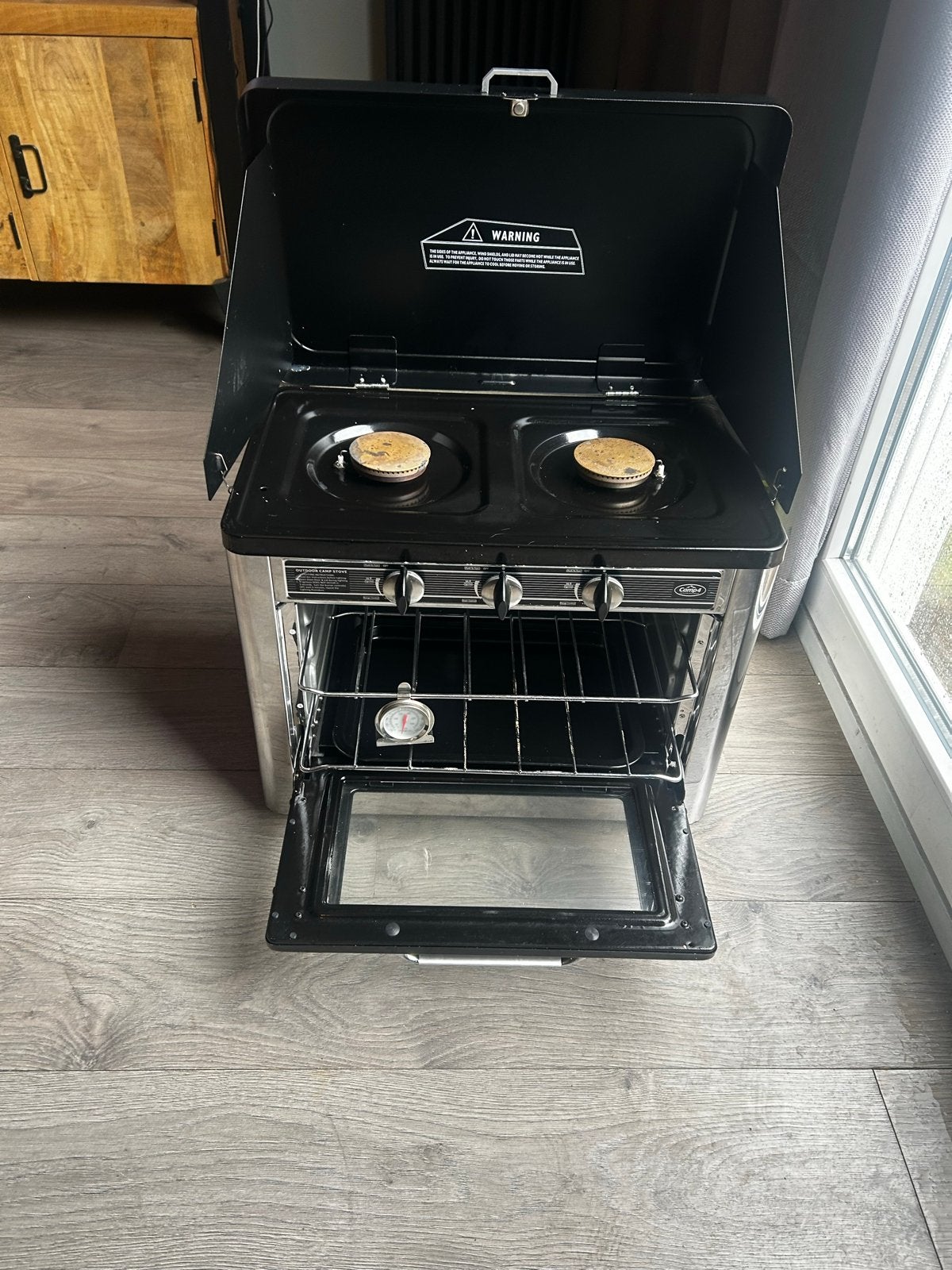 Draagbaar gasfornuis met oven - Ideaal voor camping, Ophalen of Verzenden, Gebruikt
