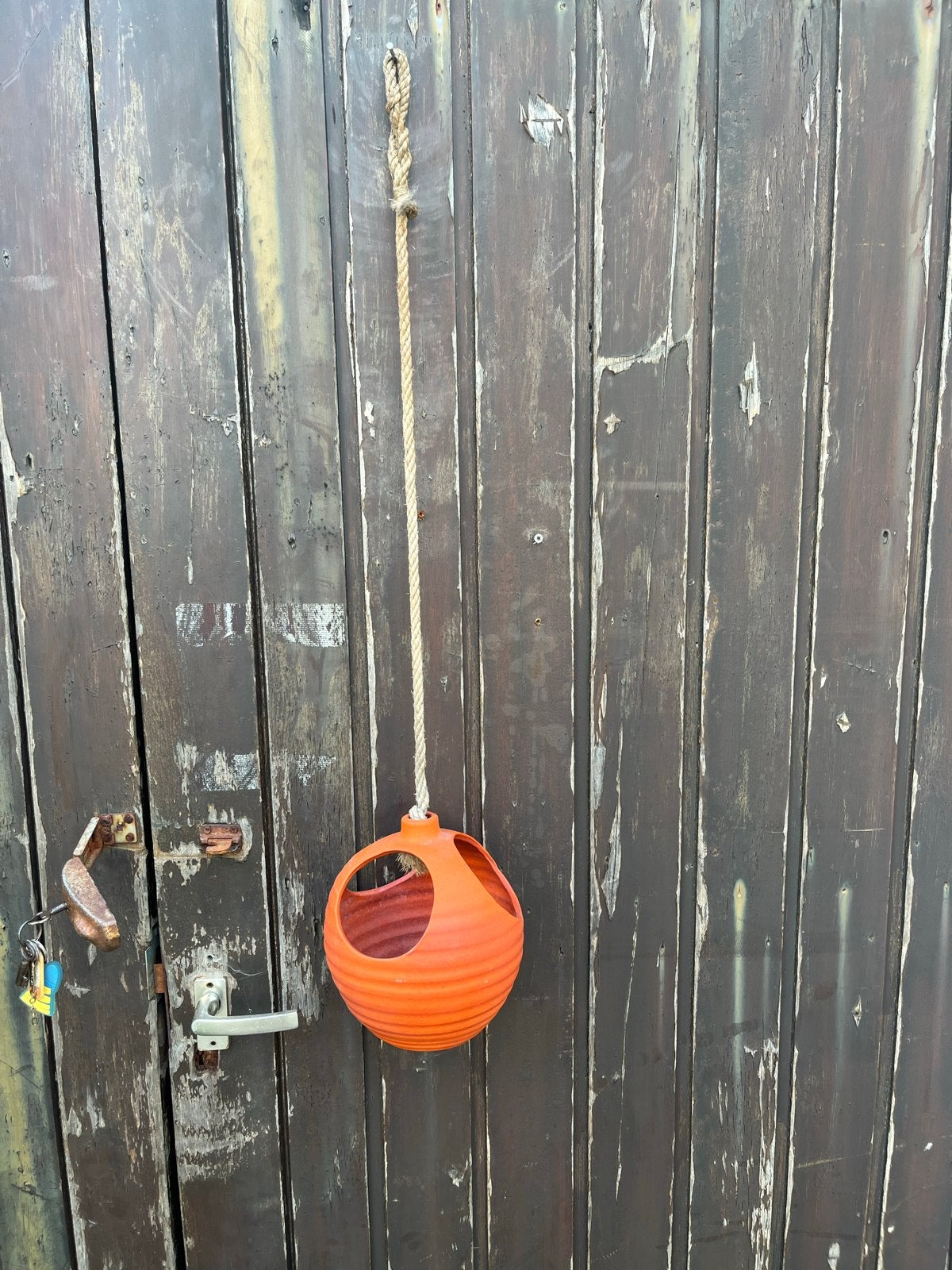 Retro oranje hang bloempot vintage jaren 60 Germany Duits?, Ophalen of Verzenden, Huis en Inrichting