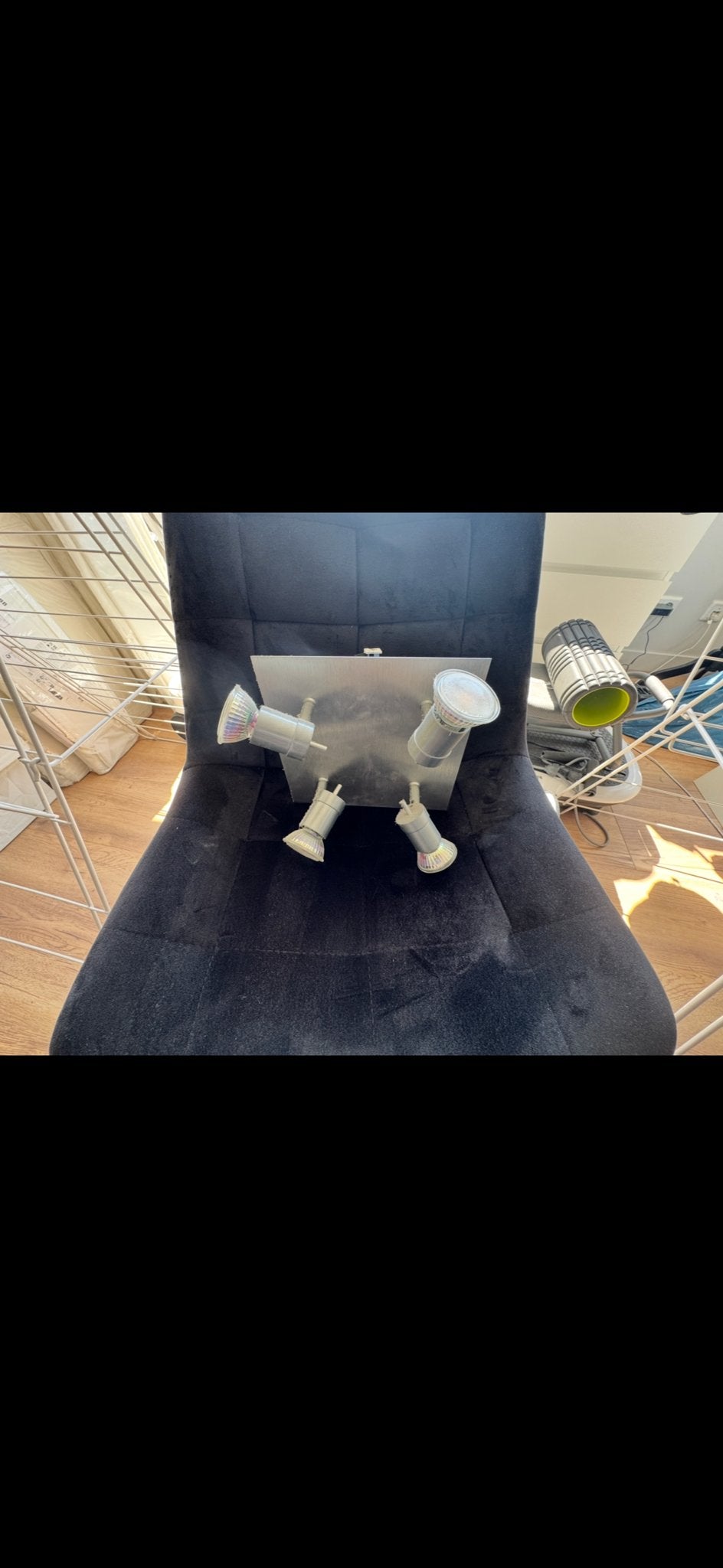 Plafondlamp met 4 Spots, Zilver, Gebruikt, Modern, Verstelbaar