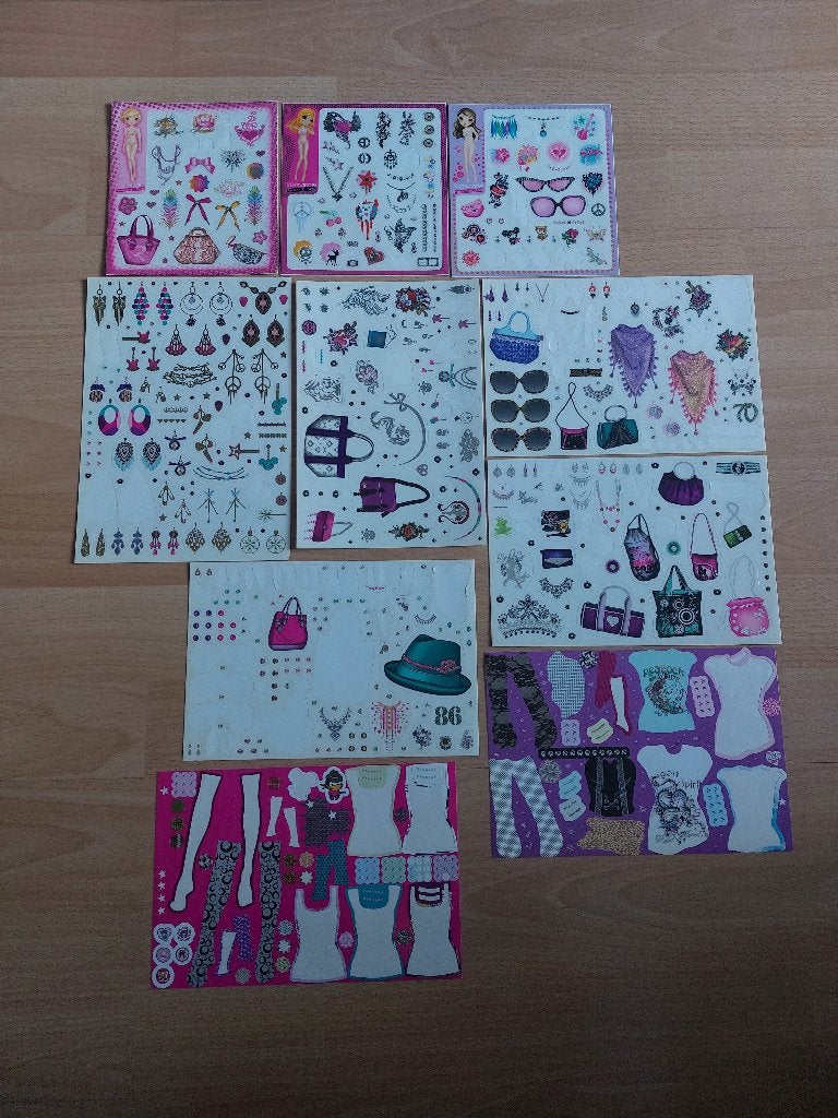 TOPModel stickervellen gebruikt, Hobby en Vrije tijd, Stickers en Plaatjes, Ophalen, Gebruikt, Meerdere stickers