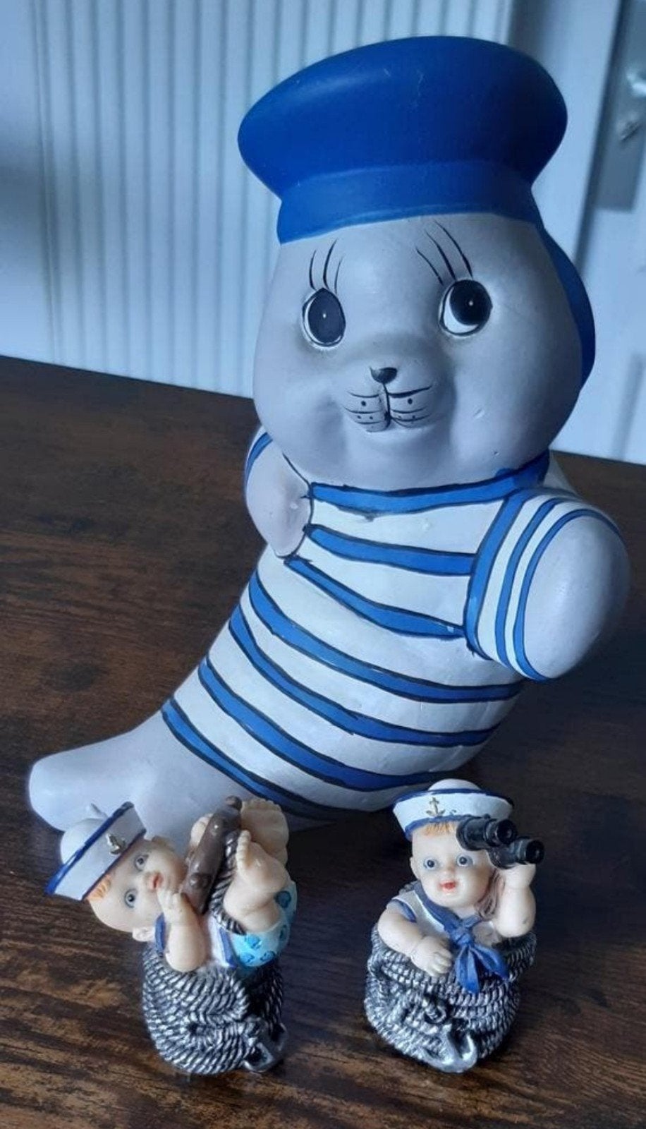 Zeehond en baby zeemannetjes beeldjes set, Ophalen of Verzenden, Zo goed als nieuw