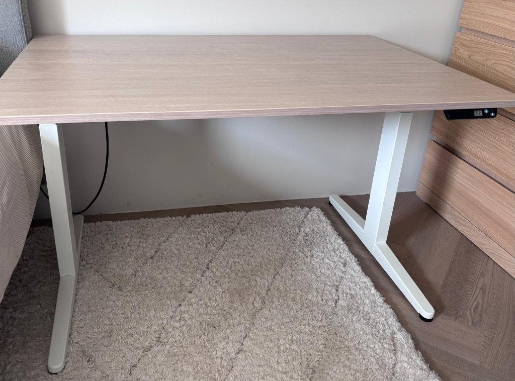 Ahrend Balance Zit-Sta elektr bureau | 65-130 cm | Wit-eiken, Ophalen, Zit-sta bureau, 120 cm, Elektrisch