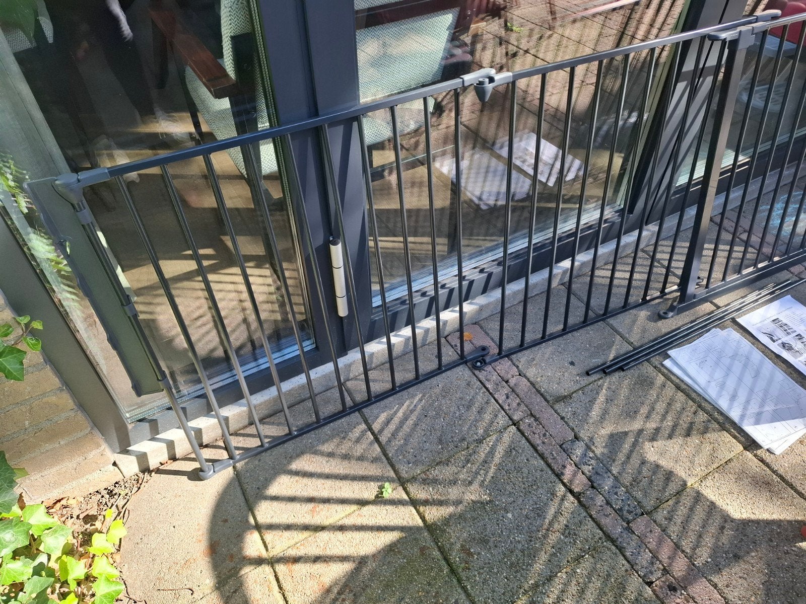 Babydan flex L Kinderbeveiligingshekje - Zwart metaal, Gebruikt, Ophalen of Verzenden, Metaal of IJzer, 115 cm of meer