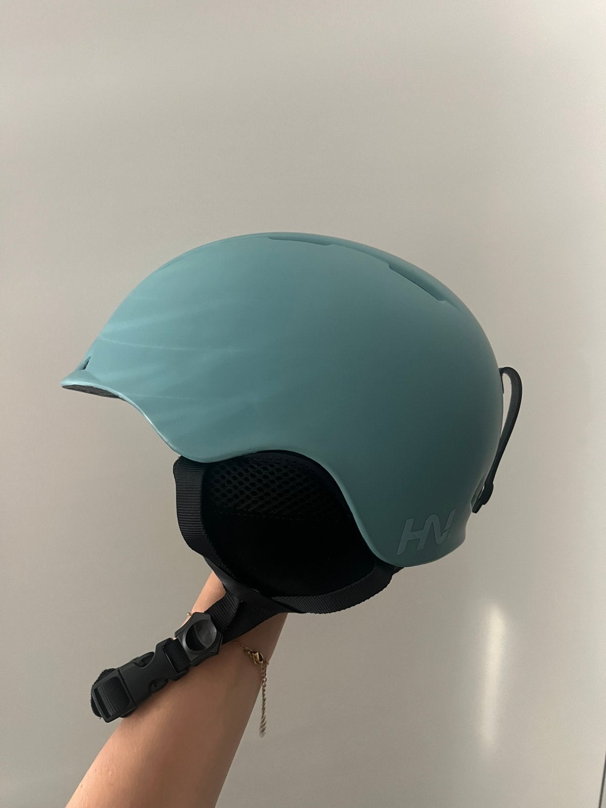Turqoise skihelm van Human Nature, Ophalen of Verzenden, Zo goed als nieuw, M, Heer of Dame