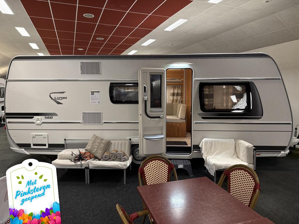 FENDT SAPHIR 560 SKM 6 PERS STAPELBED VASTBED MOVER (TOP), Caravans en Kamperen, Caravans, Overige typen, Bedrijf, Treinzit, Schokbreker