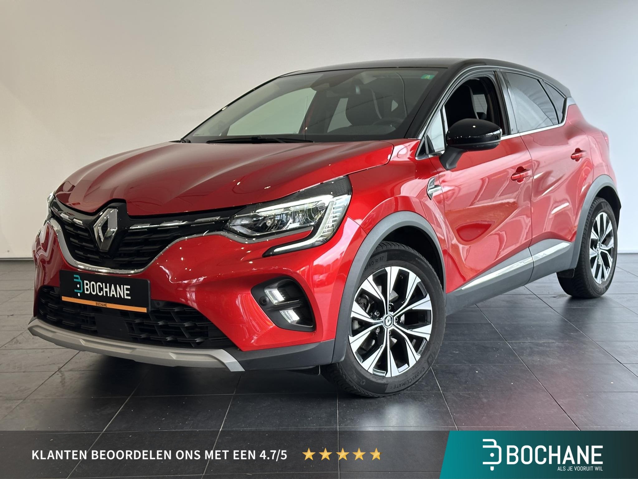 Renault Captur 1.6 E-Tech full hybrid 145 techno TREKHAAK |, Gebruikt, Leder en Stof, Origineel Nederlands, Bedrijf