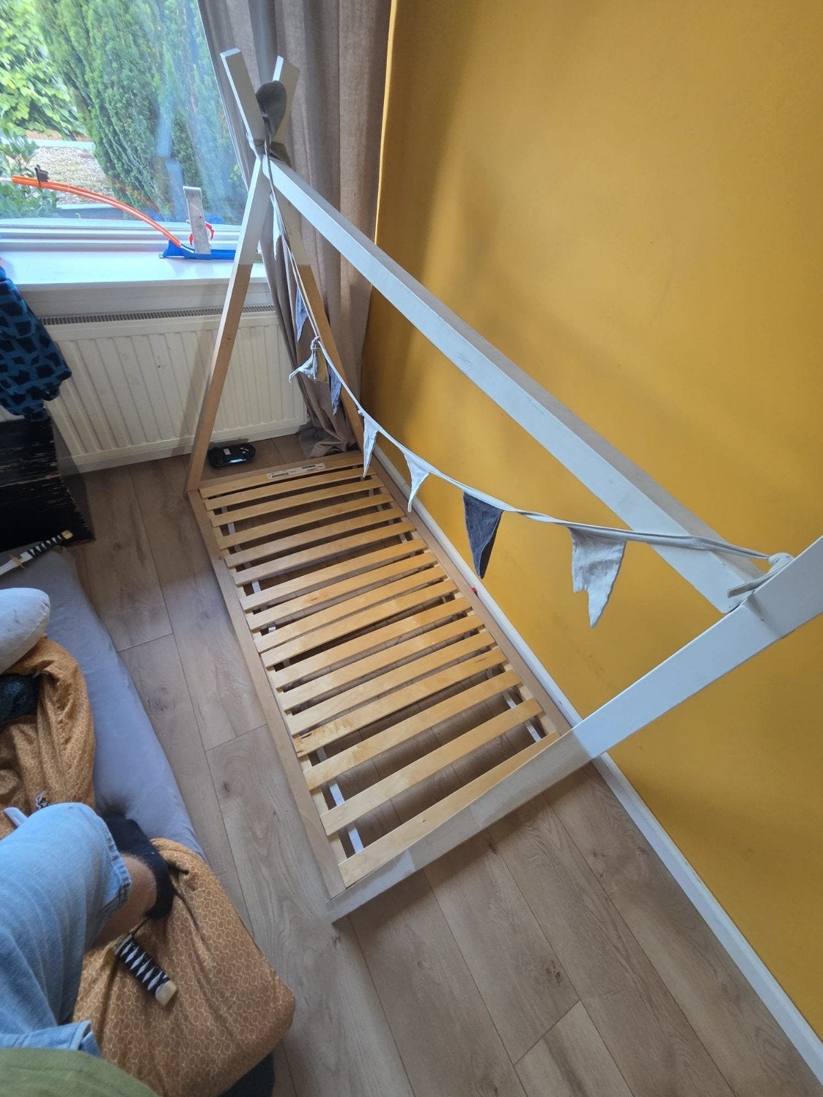 Tippi bed omgebouwd met lattenbodem 140x70 cm, Ophalen, Gebruikt, 70 tot 85 cm, 140 tot 160 cm