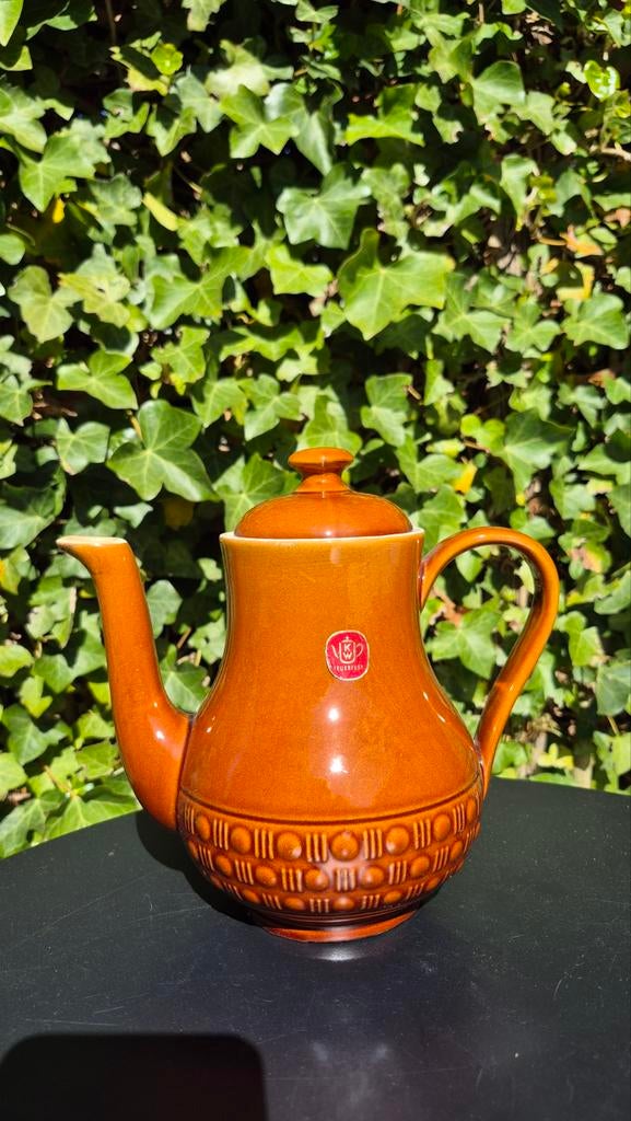 Vintage KW feuerfest Keramiek Theepot - Bruin, Retro Design, Ophalen of Verzenden