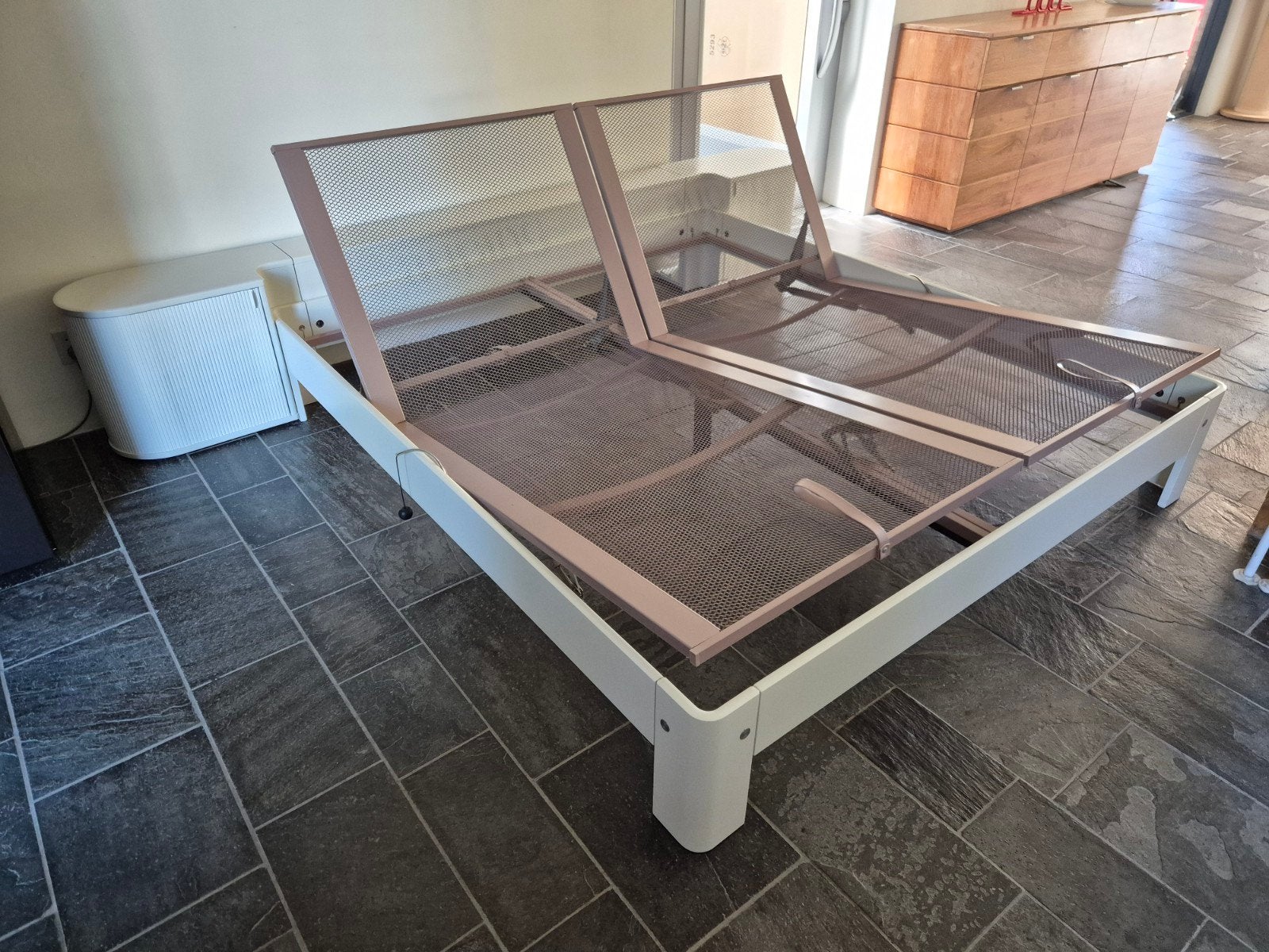 Auping auronde 1000 wit 180x200 verstelbare spiraal bodems, Ophalen, Wit, Tweepersoons, 180 cm