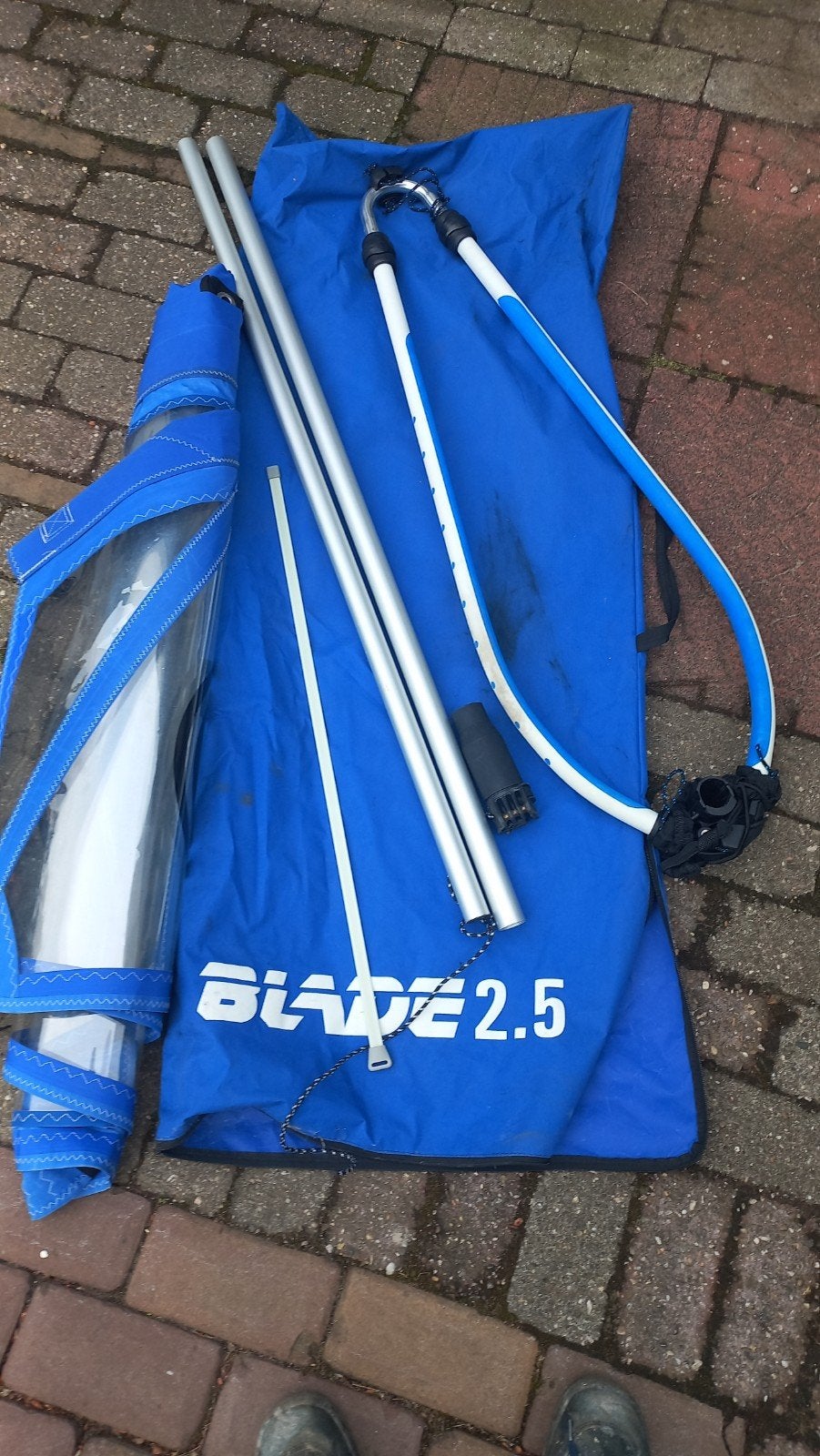 Windsurfzeil Blade 2.5 met mast en giek, Watersport en Boten, Overige merken, Gebruikt, Met giek, Minder dan 3.5 m²