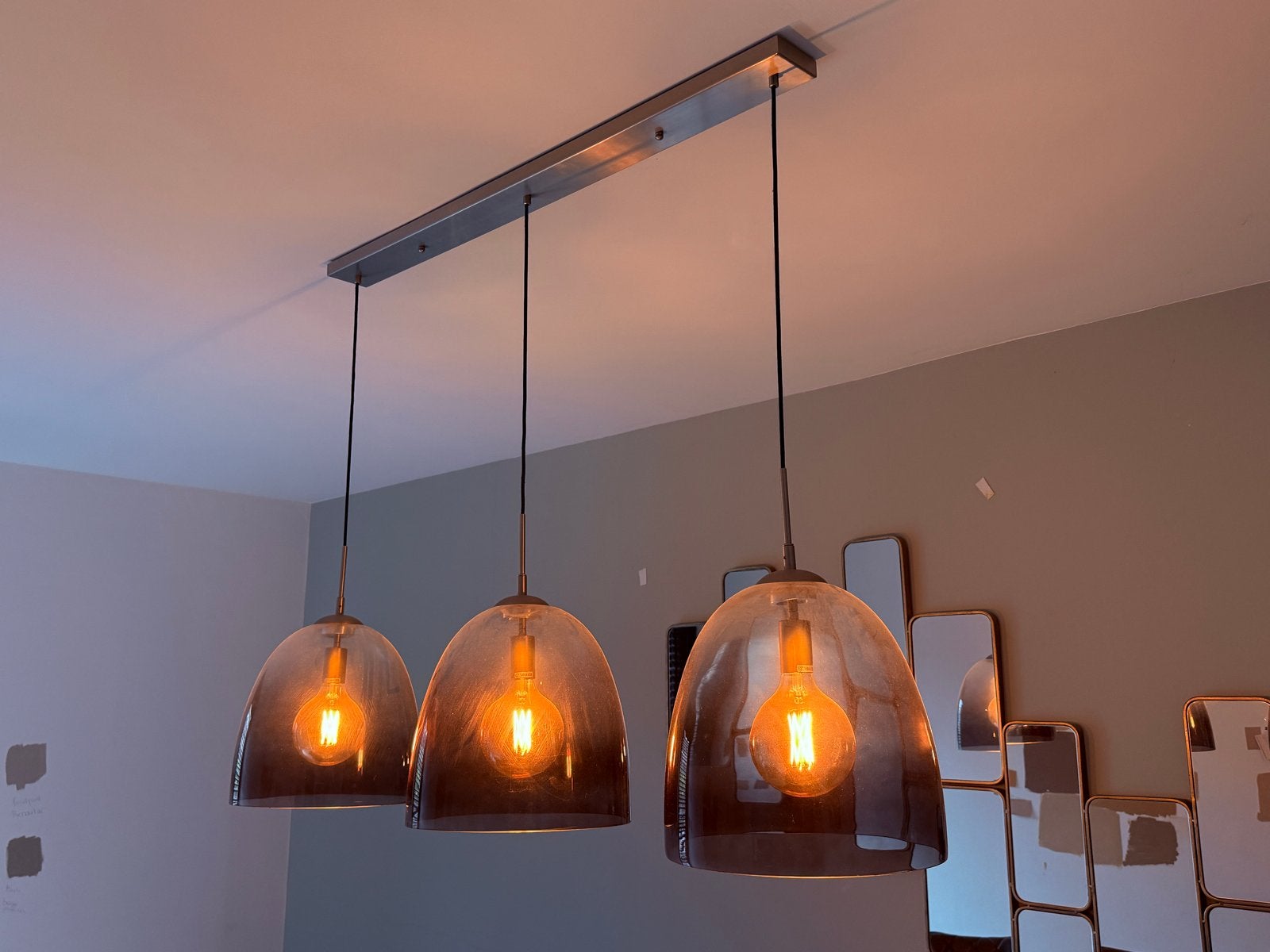 Reefs interior Hanglamp met 3 glazen kappen, Ophalen, Nieuw, Glas, E27 (groot)