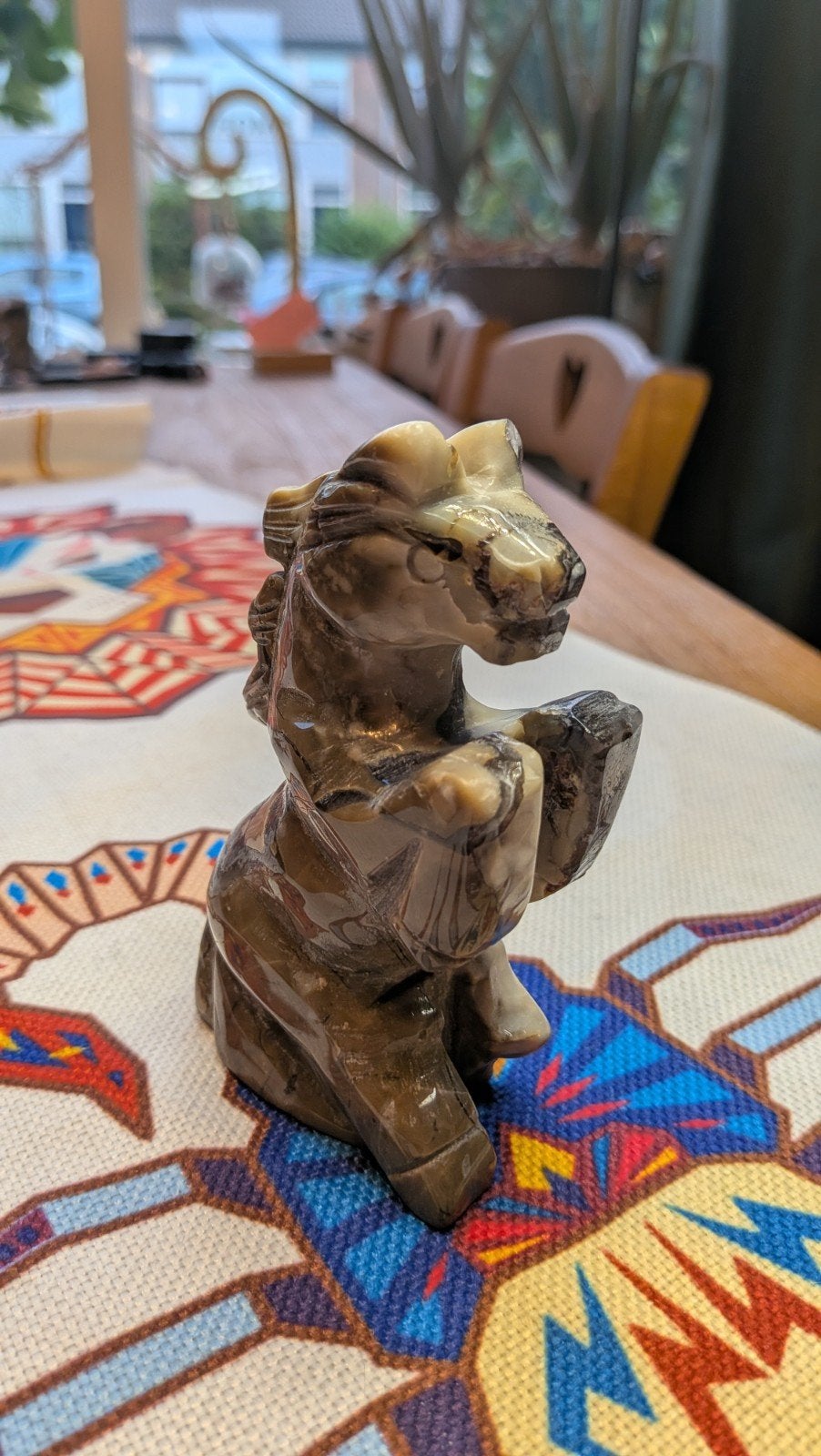 Paard Carving van Vulkaan Agaat (323 gram), Ophalen of Verzenden, Nieuw, Dier