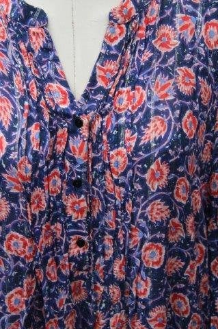Jurk blauw/ rood Paprika mt T3 (48) transparant Vaste AANBI, Kleding | Dames, Jurken, Blauw, Maat 46/48 (XL) of groter, Ophalen of Verzenden