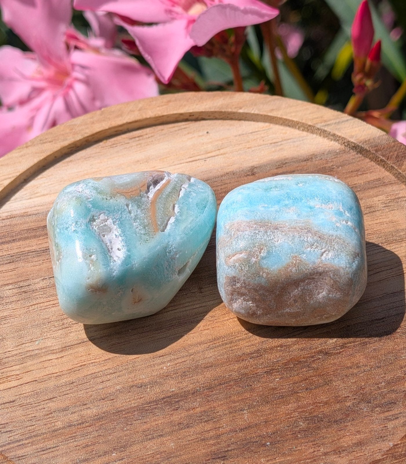 Blue Caribbean calciet trommelsteen, Verzamelen, Ophalen of Verzenden, Mineraal
