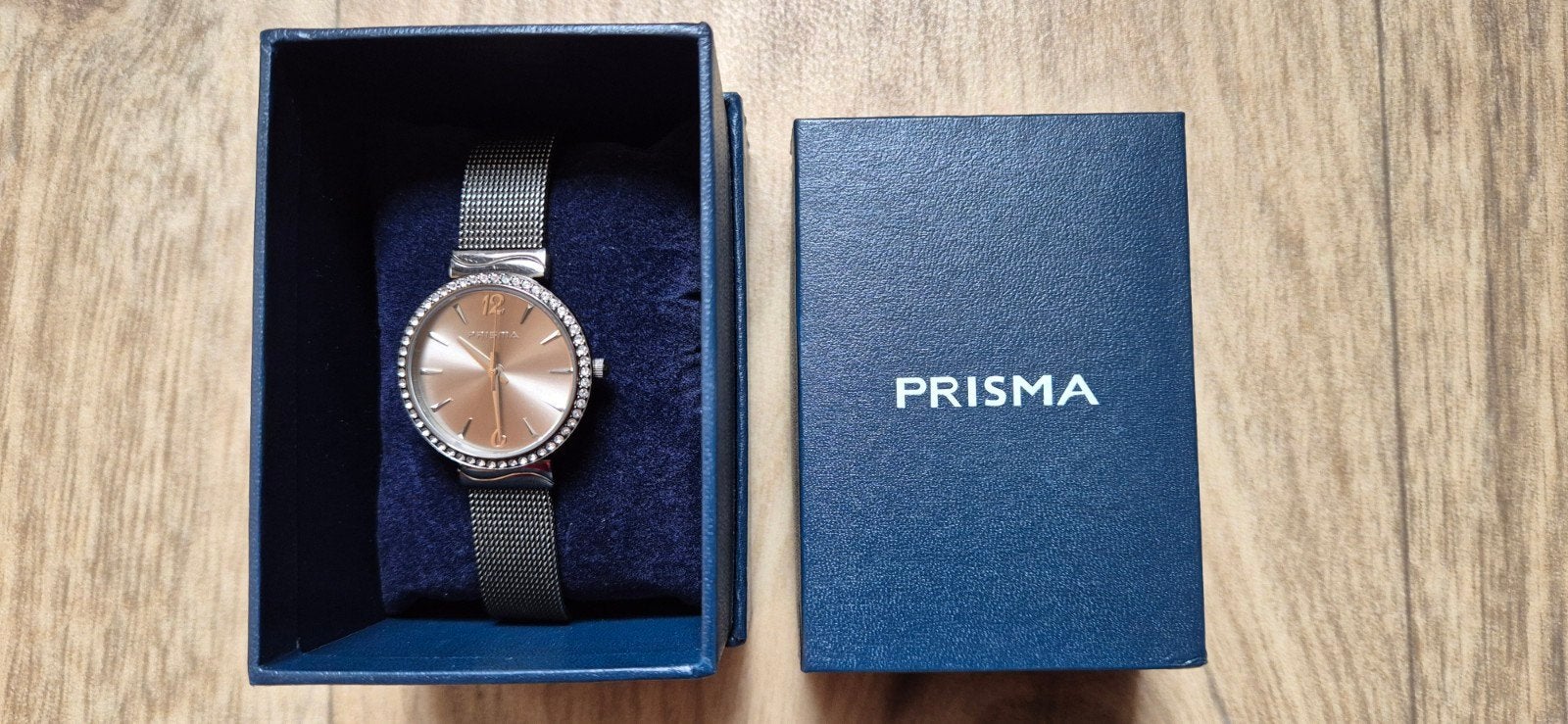Dameshorloge Prisma Devotion stone dark, Staal, Polshorloge, Zo goed als nieuw, Met strass