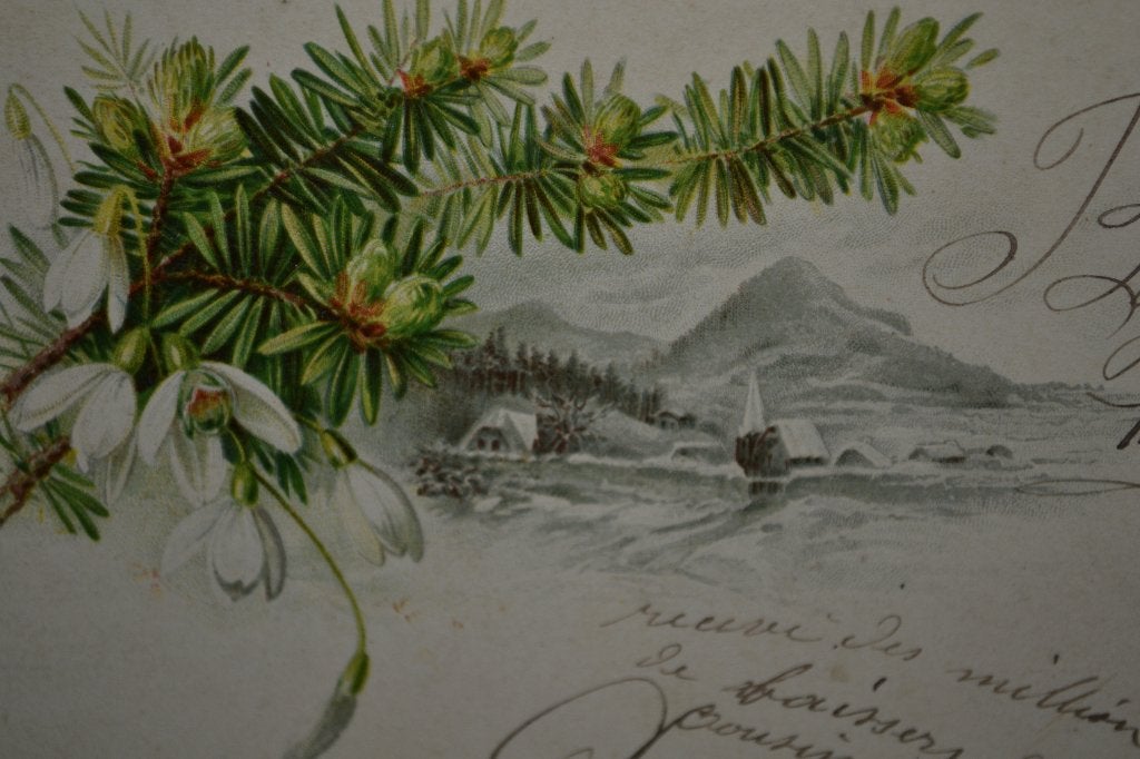 frankrijk 1903 landschap sneeuwklokjes, Ophalen of Verzenden, Voor 1920, Gelopen, Sterren en Beroemdheden