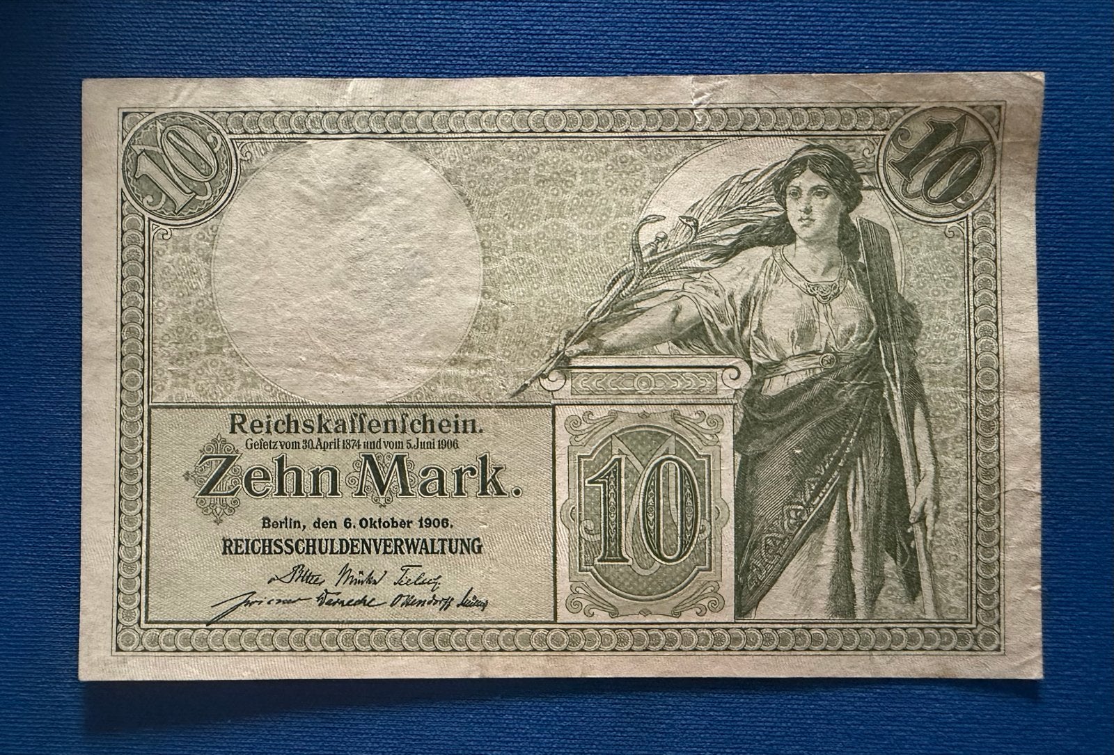 Zeldzaam Duits 10 Mark biljet uit 1906, Ophalen of Verzenden, Duitsland, 10 euro, Los biljet