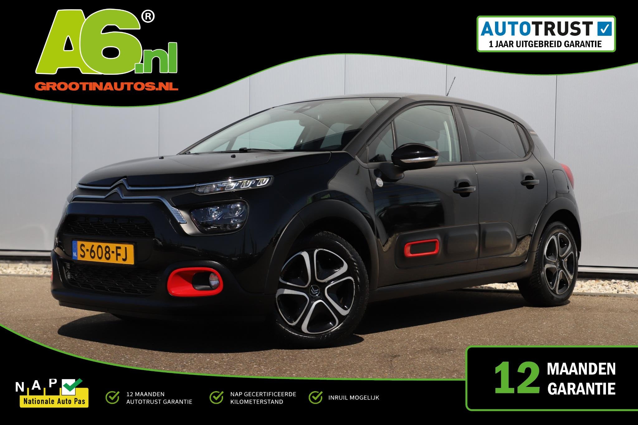 Citroen C3 1.2 PureTech C-Series Navigatie Carplay Android C, Auto's, Citroën, Voorwielaandrijving, 83 pk, Euro 6, 1199 cc