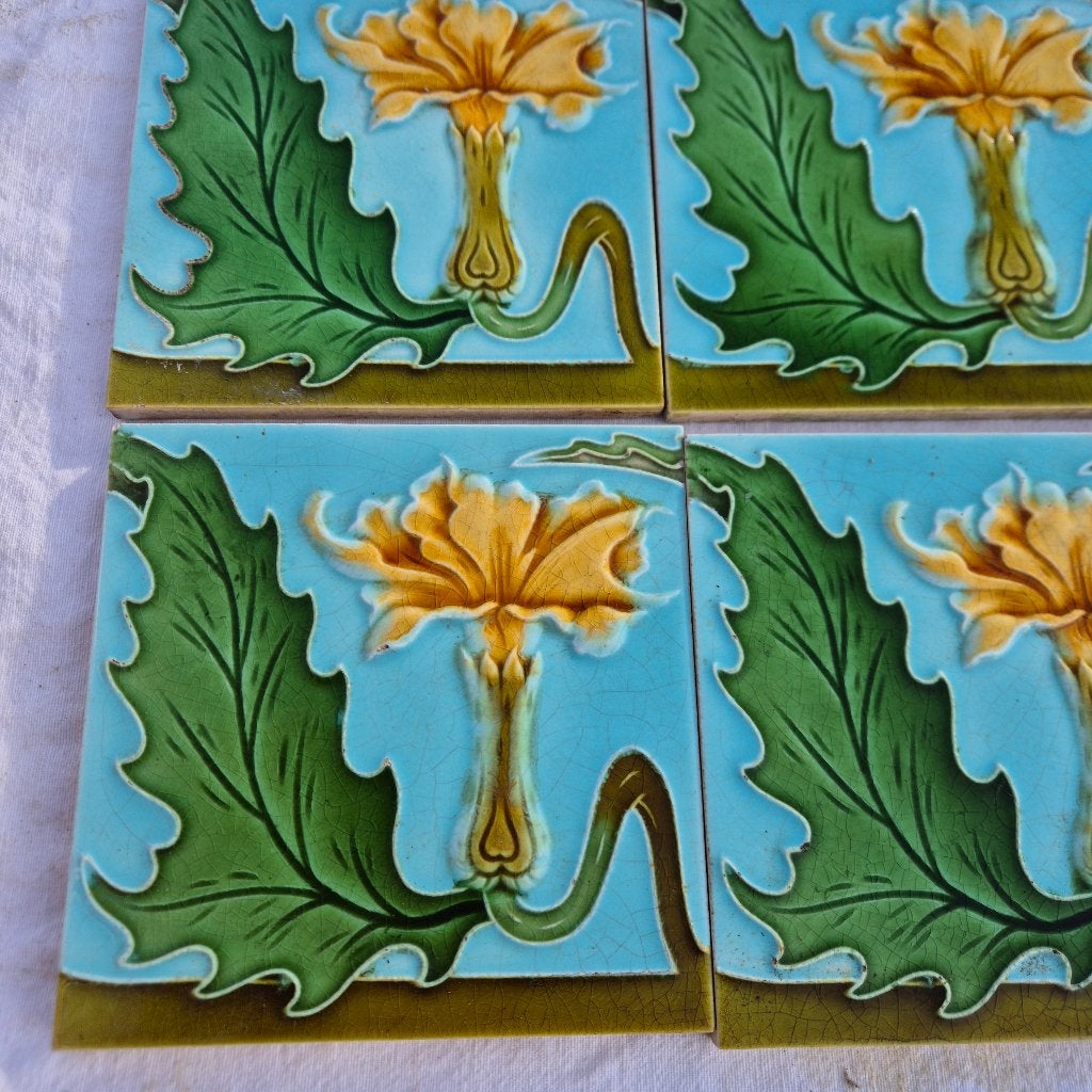 17 art nouveau wandtegels prachtige kleuren, Ophalen