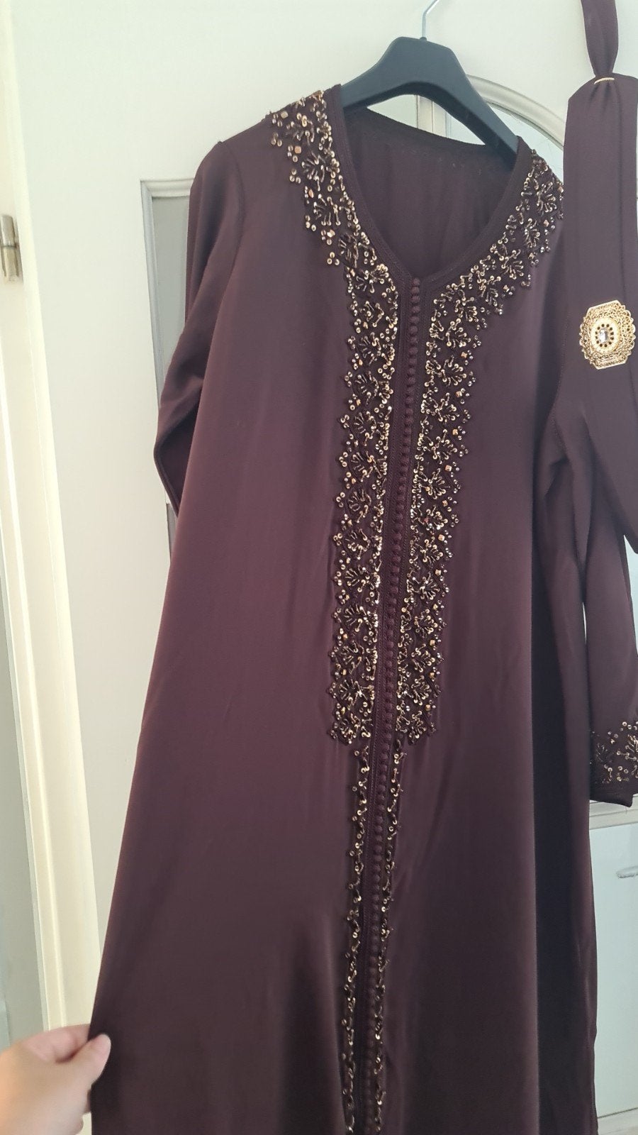 Nieuwe Kaftan met riem - Maat L/XL, Ophalen, Nieuw, Maat 42/44 (L), Bruin