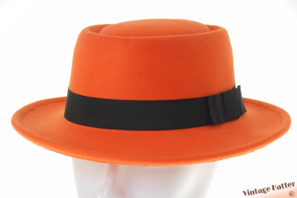 Ronde unisex Gambler hoed oranje 56-58 new gratis verzenden, Ophalen of Verzenden, Nieuw, One size fits all, Hoed