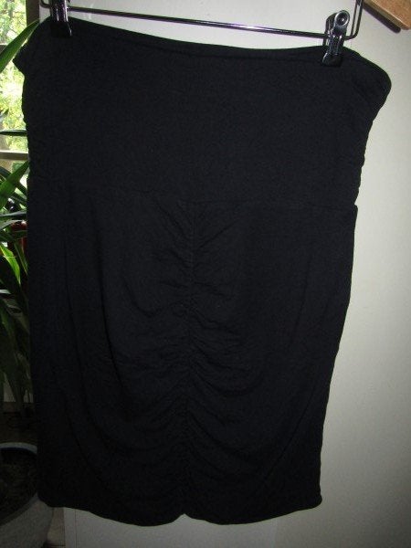 E1774 Pulls mt XXL rok donkerblauw gedrapeerd college model, Pulls, Maat 46/48 (XL) of groter, Zo goed als nieuw, Onder de knie