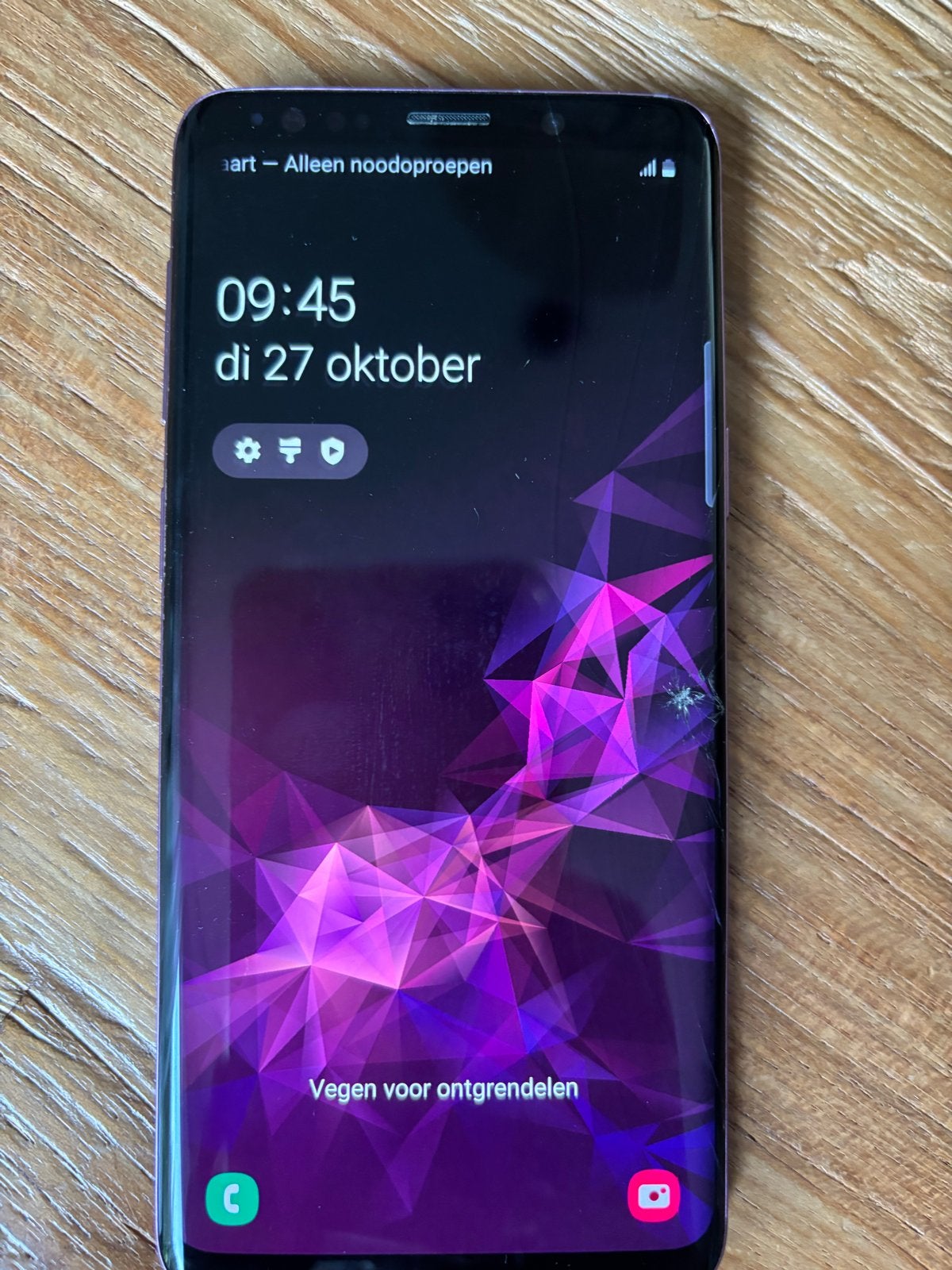 Samsung S9 - Kapot scherm, 100% batterij, werkt prima, Gebruikt, Paars, Touchscreen, Ophalen of Verzenden