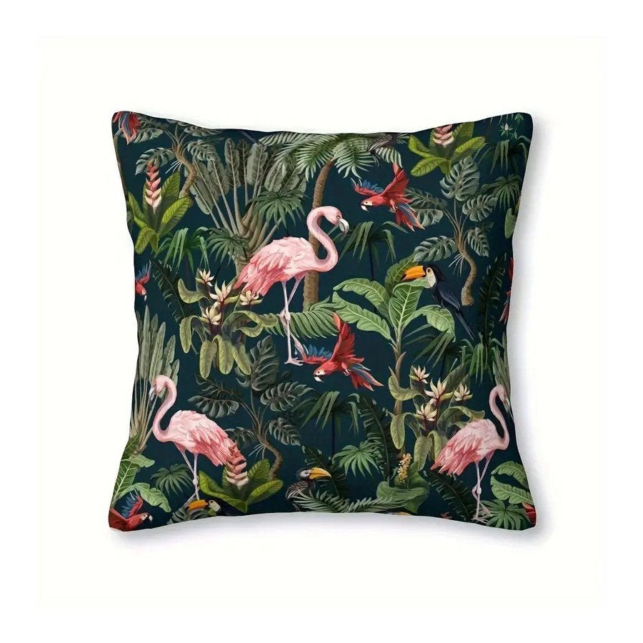Kussenhoes FLAMINGO 45 x 45 cm, Meerkleurig, Vierkant, Nieuw, Ophalen of Verzenden